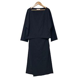 Autre Marque GALERIE VIE Wollstretch-Kleid Blau Marineblau