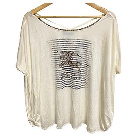 Top acampanado de algodón con estampado de logo Burberry Blue Label Beige Otro