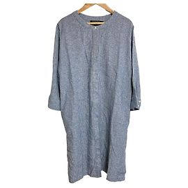 Autre Marque Pendleton Linen Stripe Shirt Dress Blue Other