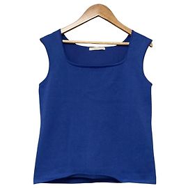 Autre Marque Plage Paper Mix Sleeveless Knit Tank Top Blue