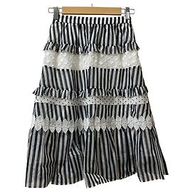 Autre Marque Chesty Fabric Mix Tiered Midi Skirt Black Other