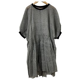 Autre Marque Robe froncée MARMARI avec jupon Noir Blanc