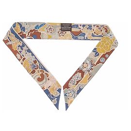 Hermès Twilly bleu, jaune et marron Multicolore
