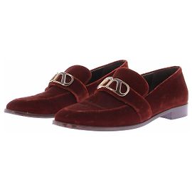 Autre Marque Loafer aus rostfarbenem Samt Bordeaux