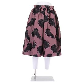 Dries Van Noten Jupe parme à broderies violettes Purple