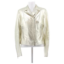 Prada Lederjacke Gold Farbe Größe 42 Golden