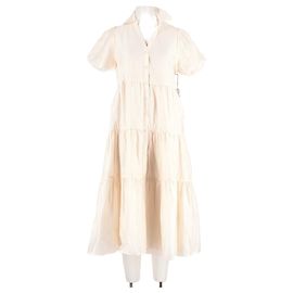 Autre Marque Vestido midi de viscosa blanco BROCHU WALKER Blanco