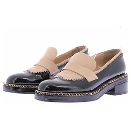 Chanel Mocassins beige et noir Noir