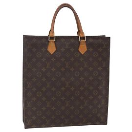 LOUIS VUITTON Monogram Sac Plat Hand Bag M51140 LV Outro