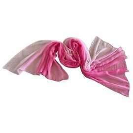 inconnue Estola em voile de seda rosa degradê Rosa