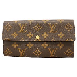 Louis Vuitton Monogram Portefeuille Sarah Long Wallet Marron