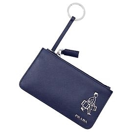 Portamonete Prada Navy Saffiano Blu navy