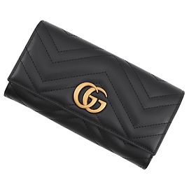 Cartera Continental Gucci GG Marmont Double G Negro