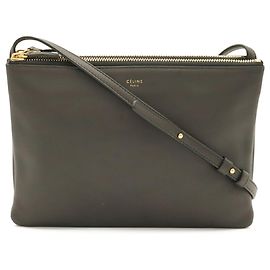 Céline Sac à épaule Celine Trio Large Gris anthracite