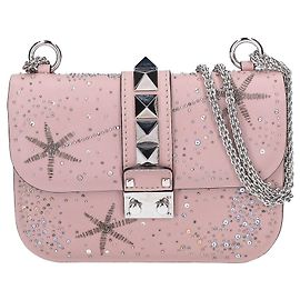 Bolsa de Ombro com Corrente e Bordados de Missangas Valentino Outro
