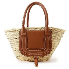 Chloé Marcie Raffia Tote Medium Handbag Brown