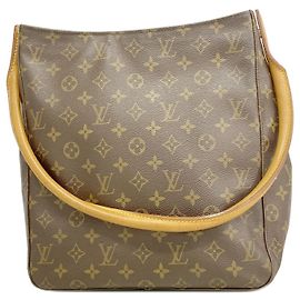 Sac à épaule Louis Vuitton Monogram Looping GM Marron