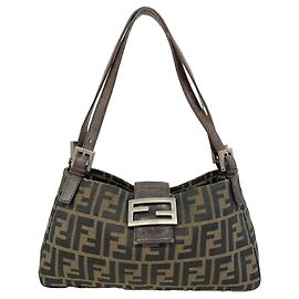 Bolsa de ombro Fendi Zucca em nylon e canvas Marrom