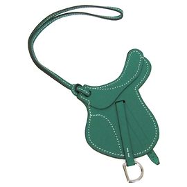 Hermès Hermes Paddock Cell Saddle Bag Charm Keyring in Green Green