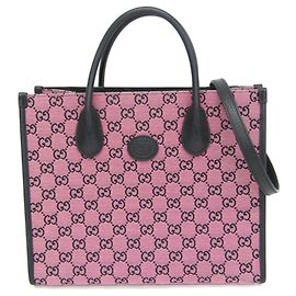 Gucci GG Canvas Interlocking G Small Schultertasche/Tote Bag Pink Marineblau