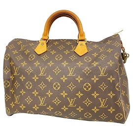 Louis Vuitton Monogram Speedy 35 Handbag Brown