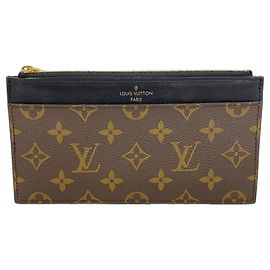 Cartera Larga Louis Vuitton Monogram Castaño Negro