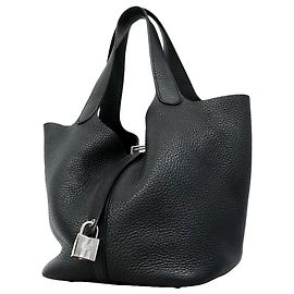 Hermès Hermes Picotin Lock MM Handbag in Black Taurillon Leather Black
