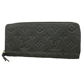 Louis Vuitton Monogram Empreinte Portefeuille Clemence Long Wallet Black