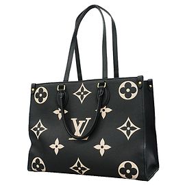 Borsa Tote Louis Vuitton Monogram Empreinte Bicolor OnTheGo MM Nero Beige