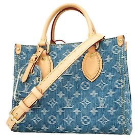 Louis Vuitton Monogram Denim OnTheGo PM Handtasche Blau