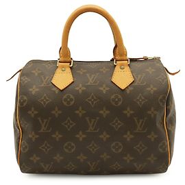 Louis Vuitton Monogram Speedy 25 Handbag Brown
