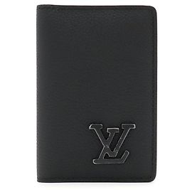 Louis Vuitton Visitenkartenetui aus schwarzem Kalbsleder Schwarz