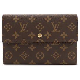 Louis Vuitton Monogram Pochette Passport Tri-fold Long Wallet Marron
