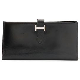 Hermès Portefeuille long bi-fold Hermes Bearn Classic Noir