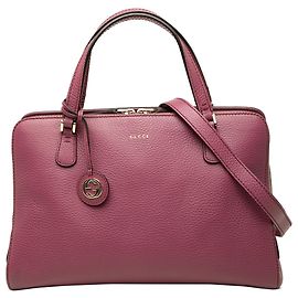 Bolsa Lady Satchel Gucci em couro de bezerro rosa Dollar Rosa