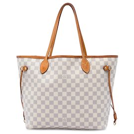 Louis Vuitton White Damier Azur Neverfull MM White