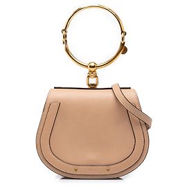 Chloé Beige Small Leather Nile Bracelet Satchel Beige