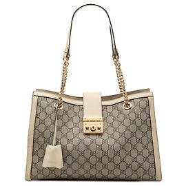 Gucci Beige Medium GG Supreme Padlock Tote Beige
