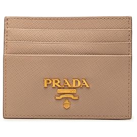 Tarjetero Prada Brown Saffiano Castaño Carne