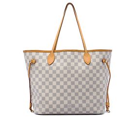 Louis Vuitton White Damier Azur Neverfull MM Weiß
