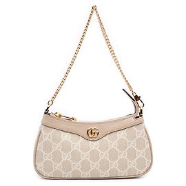 Bolsa de Ombro Gucci Mini GG Supreme Ophidia Bege Bege
