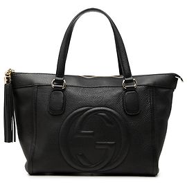 Gucci Soho Working Tote Small aus schwarzem Kalbsleder Schwarz