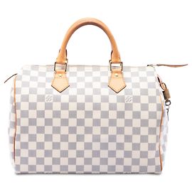 Louis Vuitton White Damier Azur Speedy 30 Blanco