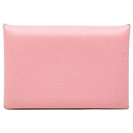 Hermès Pink Epsom Calvi Card Holder Pink