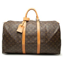 Louis Vuitton Brown Monogram Keepall 55 Marrom