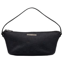 Gucci Black GG Canvas Boat Noir