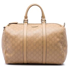Gucci Brown Medium GG Supreme Joy Boston Bag Brown