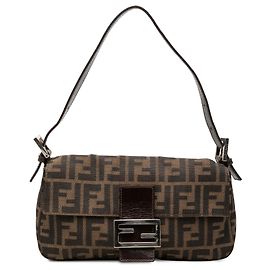 Bolsa Baguette Fendi em lona Zucca marrom Marrom