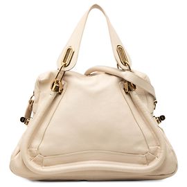 Borsa Satchel Paraty Chloé in pelle martellata marrone taglia Medium Marrone Beige