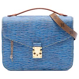 Louis Vuitton Blue Epi Denim and Reverse Monogram Pochette Metis Blue